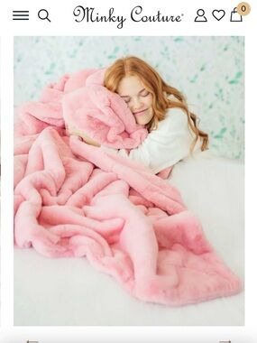 Minky Couture Plush Pink Throw Blanket New with Tags